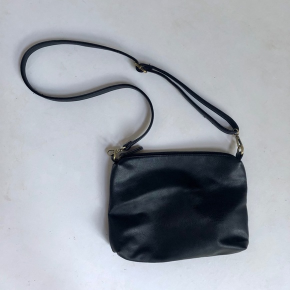 Joy Susan Handbags - Joy Susan Black Vegan Leather Crossbody Bag